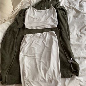 White Spandex Two Piece Suit